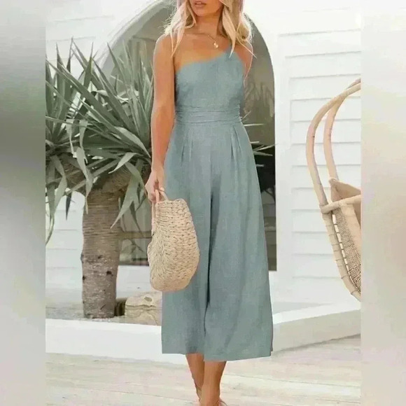 ANRABESS Linen Jumpsuit Romper - Picture 2 of 6